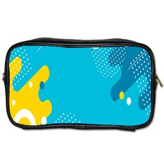 Blue Yellow Abstraction, Creative Backgroun Toiletries Bag (two Sides) by nateshop