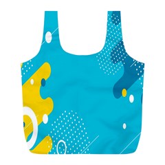 Blue Yellow Abstraction, Creative Backgroun Full Print Recycle Bag (l) by nateshop