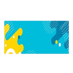 Blue Yellow Abstraction, Creative Backgroun Satin Wrap 35  X 70  by nateshop