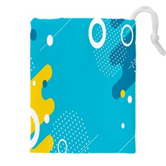 Blue Yellow Abstraction, Creative Backgroun Drawstring Pouch (5xl) by nateshop