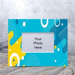 Blue Yellow Abstraction, Creative Backgroun White Tabletop Photo Frame 4 x6  by nateshop