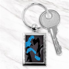 Blue, Abstract, Black, Desenho, Grey Shapes, Texture Key Chain (rectangle) by nateshop