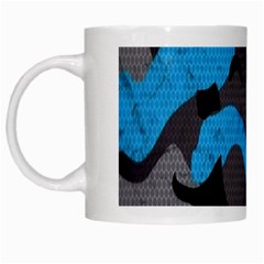 Blue, Abstract, Black, Desenho, Grey Shapes, Texture White Mug by nateshop