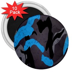 Blue, Abstract, Black, Desenho, Grey Shapes, Texture 3  Magnets (10 Pack)  by nateshop