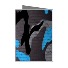 Blue, Abstract, Black, Desenho, Grey Shapes, Texture Mini Greeting Cards (pkg Of 8) by nateshop