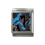 Blue, Abstract, Black, Desenho, Grey Shapes, Texture Italian Charm (13mm) Front