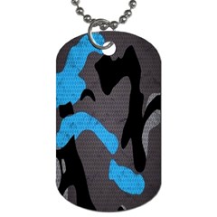 Blue, Abstract, Black, Desenho, Grey Shapes, Texture Dog Tag (two Sides) by nateshop