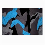 Blue, Abstract, Black, Desenho, Grey Shapes, Texture Postcard 4 x 6  (Pkg of 10) Front