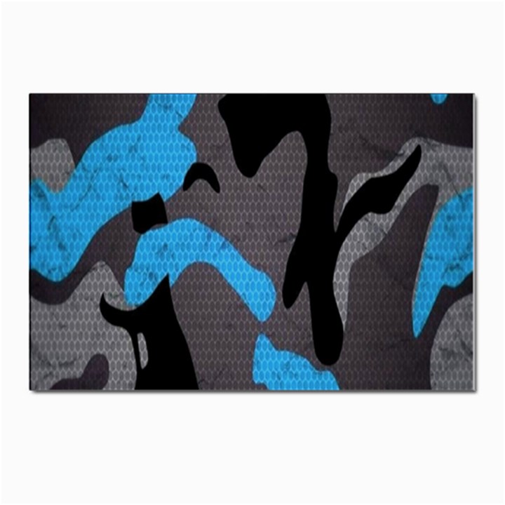 Blue, Abstract, Black, Desenho, Grey Shapes, Texture Postcard 4 x 6  (Pkg of 10)