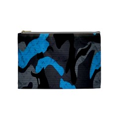 Blue, Abstract, Black, Desenho, Grey Shapes, Texture Cosmetic Bag (medium) by nateshop