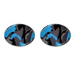 Blue, Abstract, Black, Desenho, Grey Shapes, Texture Cufflinks (oval) by nateshop