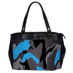 Blue, Abstract, Black, Desenho, Grey Shapes, Texture Oversize Office Handbag (2 Sides) by nateshop