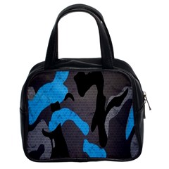 Blue, Abstract, Black, Desenho, Grey Shapes, Texture Classic Handbag (two Sides) by nateshop