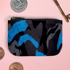 Blue, Abstract, Black, Desenho, Grey Shapes, Texture Mini Coin Purse by nateshop