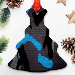 Blue, Abstract, Black, Desenho, Grey Shapes, Texture Christmas Tree Ornament (two Sides) by nateshop