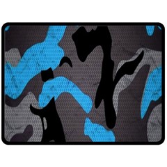 Blue, Abstract, Black, Desenho, Grey Shapes, Texture Two Sides Fleece Blanket (large) by nateshop