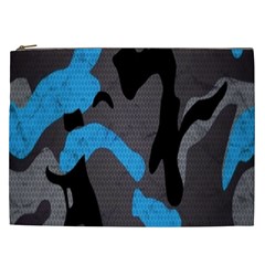 Blue, Abstract, Black, Desenho, Grey Shapes, Texture Cosmetic Bag (xxl) by nateshop