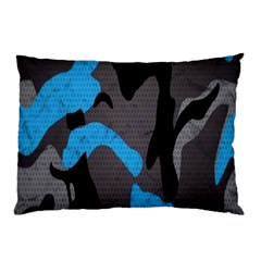 Blue, Abstract, Black, Desenho, Grey Shapes, Texture Pillow Case (two Sides) by nateshop