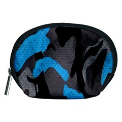 Blue, Abstract, Black, Desenho, Grey Shapes, Texture Accessory Pouch (medium) by nateshop