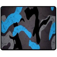 Blue, Abstract, Black, Desenho, Grey Shapes, Texture Two Sides Fleece Blanket (medium) by nateshop