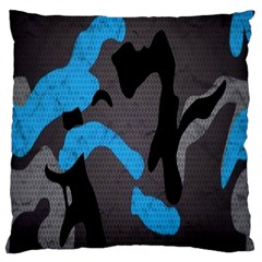 Blue, Abstract, Black, Desenho, Grey Shapes, Texture Standard Premium Plush Fleece Cushion Case (two Sides) by nateshop