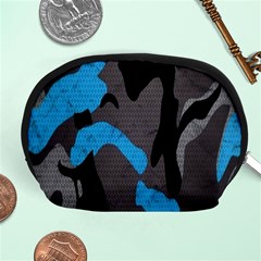 Blue, Abstract, Black, Desenho, Grey Shapes, Texture Accessory Pouch (medium) by nateshop