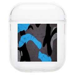 Blue, Abstract, Black, Desenho, Grey Shapes, Texture Airpods 1/2 Case by nateshop