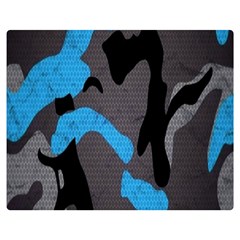 Blue, Abstract, Black, Desenho, Grey Shapes, Texture Two Sides Premium Plush Fleece Blanket (medium) by nateshop