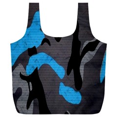 Blue, Abstract, Black, Desenho, Grey Shapes, Texture Full Print Recycle Bag (xxxl) by nateshop