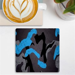 Blue, Abstract, Black, Desenho, Grey Shapes, Texture Uv Print Square Tile Coaster  by nateshop