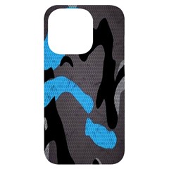 Blue, Abstract, Black, Desenho, Grey Shapes, Texture Iphone 14 Pro Black Uv Print Case by nateshop