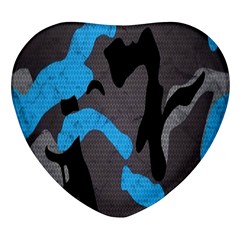 Blue, Abstract, Black, Desenho, Grey Shapes, Texture Heart Glass Fridge Magnet (4 Pack) by nateshop