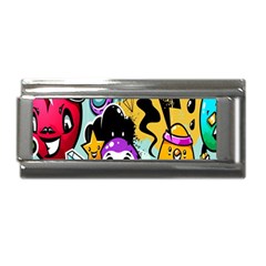 Cartoon Graffiti, Art, Black, Colorful, Wallpaper Superlink Italian Charm (9mm) by nateshop