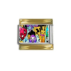 Cartoon Graffiti, Art, Black, Colorful, Wallpaper Gold Trim Italian Charm (9mm) by nateshop