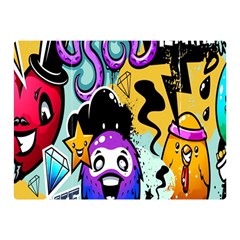 Cartoon Graffiti, Art, Black, Colorful, Wallpaper Two Sides Premium Plush Fleece Blanket (mini) by nateshop