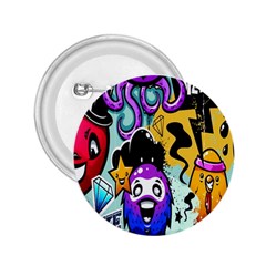 Cartoon Graffiti, Art, Black, Colorful, Wallpaper 2 25  Buttons