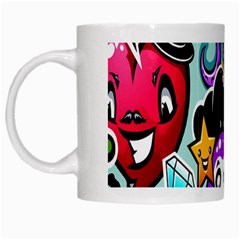 Cartoon Graffiti, Art, Black, Colorful, Wallpaper White Mug by nateshop