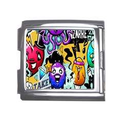 Cartoon Graffiti, Art, Black, Colorful, Wallpaper Mega Link Italian Charm (18mm) by nateshop