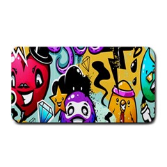 Cartoon Graffiti, Art, Black, Colorful, Wallpaper Medium Bar Mat by nateshop