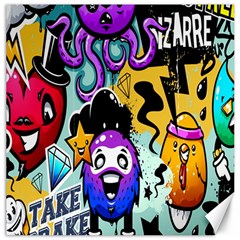 Cartoon Graffiti, Art, Black, Colorful, Wallpaper Canvas 16  X 16  by nateshop