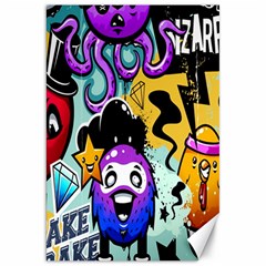 Cartoon Graffiti, Art, Black, Colorful, Wallpaper Canvas 20  X 30  by nateshop