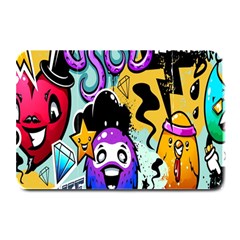 Cartoon Graffiti, Art, Black, Colorful, Wallpaper Plate Mats by nateshop