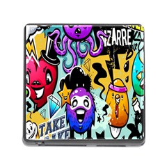 Cartoon Graffiti, Art, Black, Colorful, Wallpaper Memory Card Reader (square 5 Slot) by nateshop