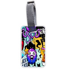 Cartoon Graffiti, Art, Black, Colorful, Wallpaper Luggage Tag (one Side) by nateshop