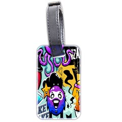 Cartoon Graffiti, Art, Black, Colorful, Wallpaper Luggage Tag (two Sides) by nateshop