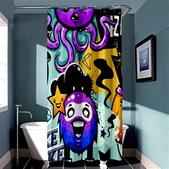 Cartoon Graffiti, Art, Black, Colorful, Wallpaper Shower Curtain 36  X 72  (stall)  by nateshop