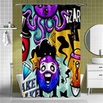 Cartoon Graffiti, Art, Black, Colorful, Wallpaper Shower Curtain 48  x 72  (Small)  Curtain(48  X 72 )