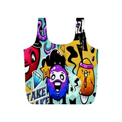 Cartoon Graffiti, Art, Black, Colorful, Wallpaper Full Print Recycle Bag (s) by nateshop