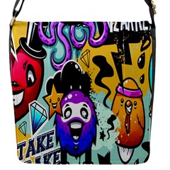 Cartoon Graffiti, Art, Black, Colorful, Wallpaper Flap Closure Messenger Bag (s) by nateshop