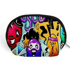 Cartoon Graffiti, Art, Black, Colorful, Wallpaper Accessory Pouch (medium) by nateshop